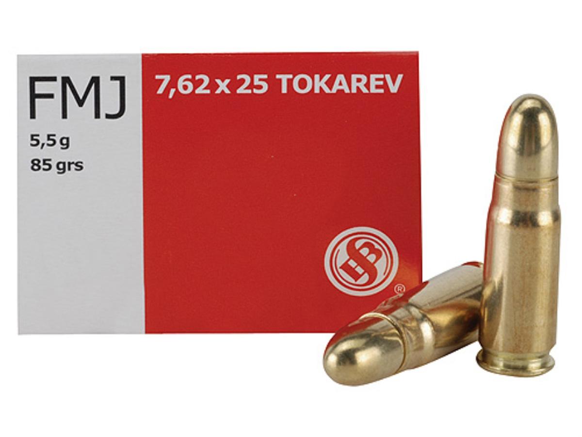 Sellier & Bellot Pistol & Revolver Ammo 7.62x25mm Tokarev 85 gr FMJ 50/box