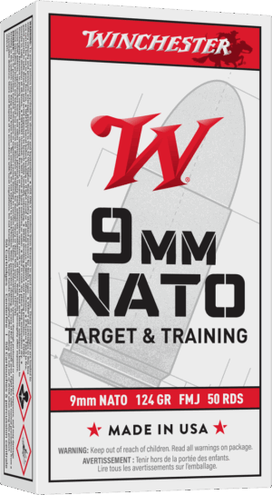 WINCHESTER 9MM 124GR FMJ 50RD BX 500RD CASE