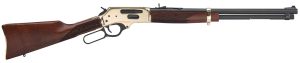 Henry H0243030 Side Gate Full Size 30-30 Win 5+1 20" Blued Steel Barrel, Polished Brass Receiver, American Walnut Stock Right Hand