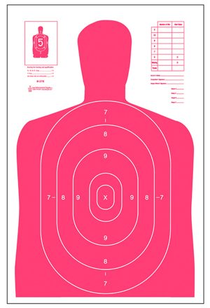 Action Target B27ERD100 Qualification High Visibility Fluorescent Silhouette Paper 23" x 35" Red/White 100 Per Box