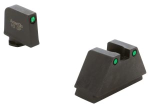 AmeriGlo GL815 Optic Compatible Sight Set for Glock 3XL Tall Green Tritium Black Outline Front Sight-Green Tritium Black Outline Rear Sight