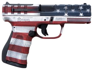 Citadel CITCP9USACAN Centurion CP9 Compact Frame 9mm Luger 14+1, 4" Black Steel Barrel, American Flag Cerakote Optic Ready/Serrated Steel Slide, Polymer Frame & Grip, Features Matching Ammo Can