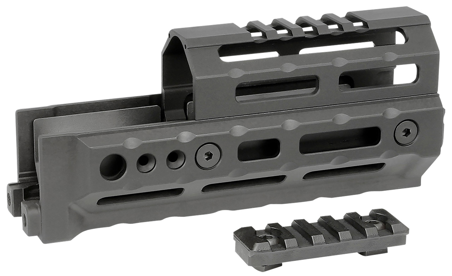 Midwest Industries MIAKALPHA6 Alpha Drop-in Aluminum Black Hardcoat Anodized 5 Slot Picatinny Rail AK-Platform 6" Long Compatible w/M-LOK