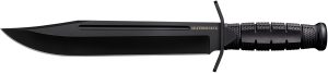 Cold Steel CSFXLTHRNK Leatherneck 10.50" Fixed Bowie Plain Non-Reflective Black D2 Steel Blade/ 4.75" Black w/Curved Quillons Kray-Ex Handle