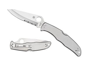 Spyderco C10PS Endura 4  3.85" Folding Plain Satin VG-10 SS Blade/Satin Stainless Steel Handle Includes Pocket Clip