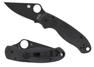 Spyderco C223GPBK Para 3  2.95" Folding Clip Point Plain Black DLC CPM S45VN SS Blade/Black G10 Handle Includes Pocket Clip