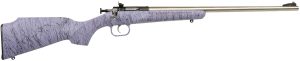Crickett KSA2445 Gen2  Youth 22 LR 1rd 16.13" Stainless Single Shot Barrel, Stainless Steel Receiver, Purple w/Black Webbing Fixed Synthetic Stock