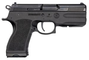 FK Brno US TMTPSDC PSD  Compact Frame 7.5 FK 14+1 4.30" Black Nitride Tilting Steel Barrel, Dark Gray Nitride Steel Optic Cut/Serrated Slide, Black Polymer Frame w/Accessory Rail, Textured Grip