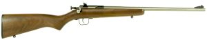 Crickett KSA3238 Youth  22 LR 1rd 16.12" Stainless Steel Barrel, Fixed Front/Adjustable Rear Peep Sights, Walnut Stock w/11.5" LOP, Rebounding Firing Pin Safety