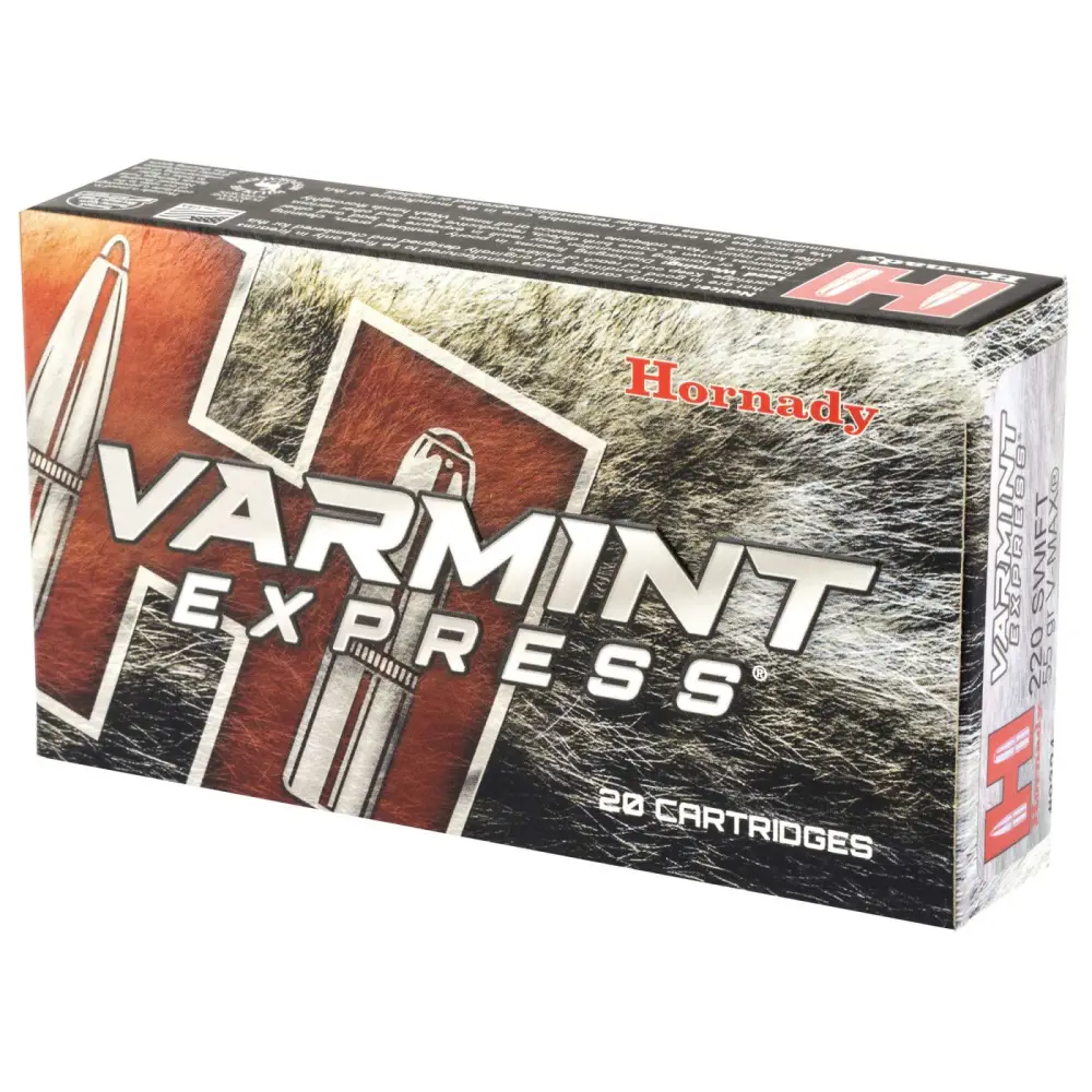 HORNADY VARMINT EXPRESS 220 SWIFT 55G VMAX 20RD BX 200RD CASE - Image 2