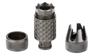 Spikes Tactical SAKB0100 Barking Spider2 Muzzle Brake Black Nitride 4140 Chromoly Steel with 1/2"-28 tpi Threads, 3.75" OAL & 1.40" Diameter for 5.56x45mm NATO