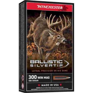 Winchester Ballistic Silvertip Rifle Ammunition .300 Win Mag 180 gr. PT 2950 fps 20/ct