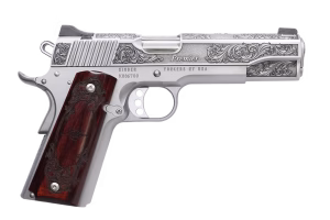 KIMBER 1911 PREMIER 45ACP PISTOL 5" STAINLESS ENGRAVED, ENGRAVED ROSEWOOD GRIP 1-7RD 1 OF 200