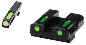 HiViz GLN325 LiteWave H3 Sight Set for Glock Green Tritium White Outline Front Sight-Green Fiber Optic Rear Sight