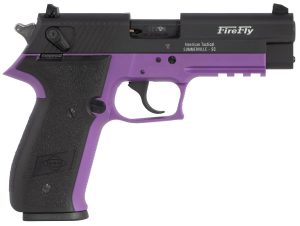 GSG GERG2210FFL FireFly  22 LR 10+1 4" Black Serrated Slide, Purple Zinc Alloy w/Accessory Rail Frame, Black Polymer Grip