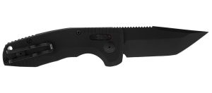 S.O.G SOG-15-38-10 SOG-TAC Auto Compact 2.94" Folding Tanto Part Serrated Black TiNi Cryo D2 Steel Blade Black Micro-Textured Anodized Aluminum Handle Includes Pocket Clip