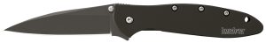 Kershaw 1660CKT Leek  3" Folding Modified Drop Point Plain Black DLC 14C28N Steel Blade Black DLC 410 Stainless Steel Handle Includes Pocket Clip