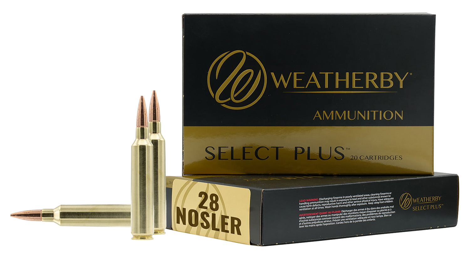 Weatherby M28NS163HCB Select Plus 28Nosler 163gr Hammer Custom 20 Per Box/10 Case