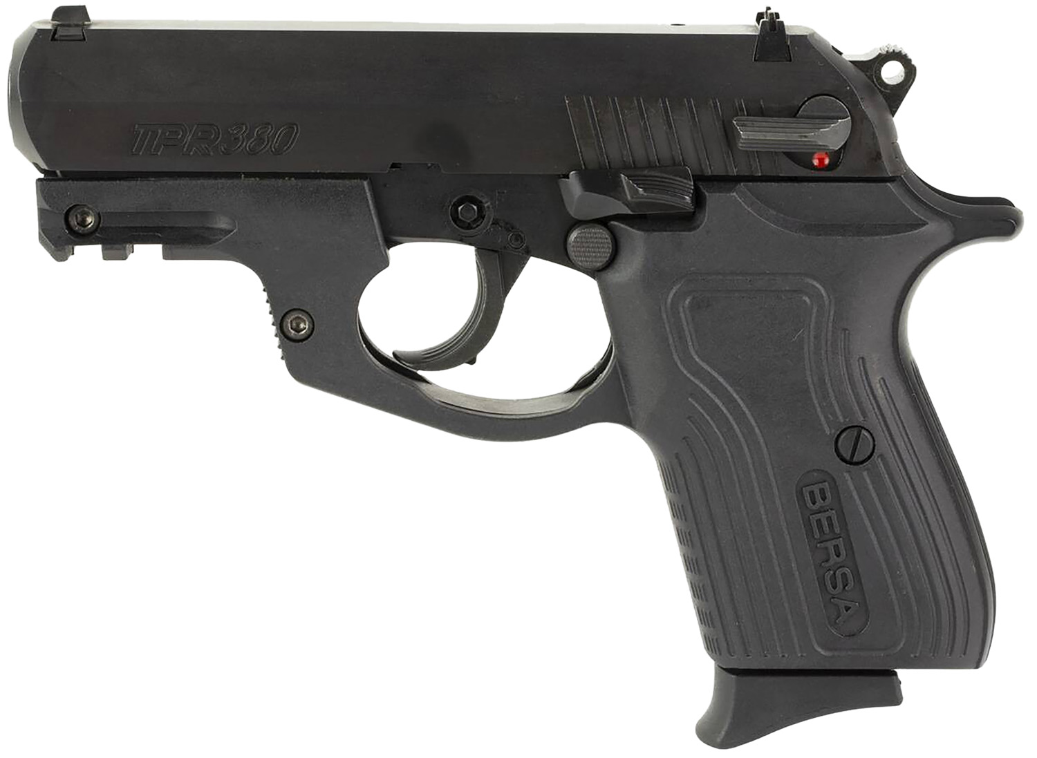 Bersa TPR380M TPR Compact Frame 380 ACP 8+1 3.50" Black Barrel, Matte Black Steel Serrated Slide, Matte Black Frame, Right Hand