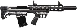 Gforce Arms GFY1USG GFY-1 USA 12 Gauge Semi-Auto 3" 5+1 18.50" Black Threaded Barrel, B&W American Flag Aluminum Receiver w/Picatinny Rail, B&W American Flag Bullpup Polymer Stock, Black Polymer Grip