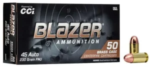 CCI 45 AUTO 230GR FMJ BLAZER BRASS 50 RD/BX 20 BX/CS
