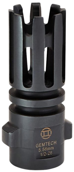 Gemtech 12145 Quickmounts Flash Hider Black Steel with 1/2"-28 tpi Threads & 2.40" OAL for 5.56x45mm NATO AR-Platform