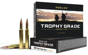 Nosler 60044 Trophy Grade  280Ackley Improved 160gr Nosler Spitzer Partition 20 Per Box/10 Case