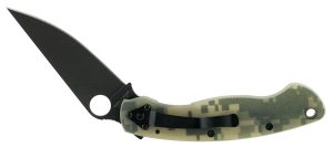 Spyderco C36GPCMOBK Military  4" Folding Modified Clip Point Plain Black DLC CPM S30V SS Blade Camo G10 Handle Includes Pocket Clip