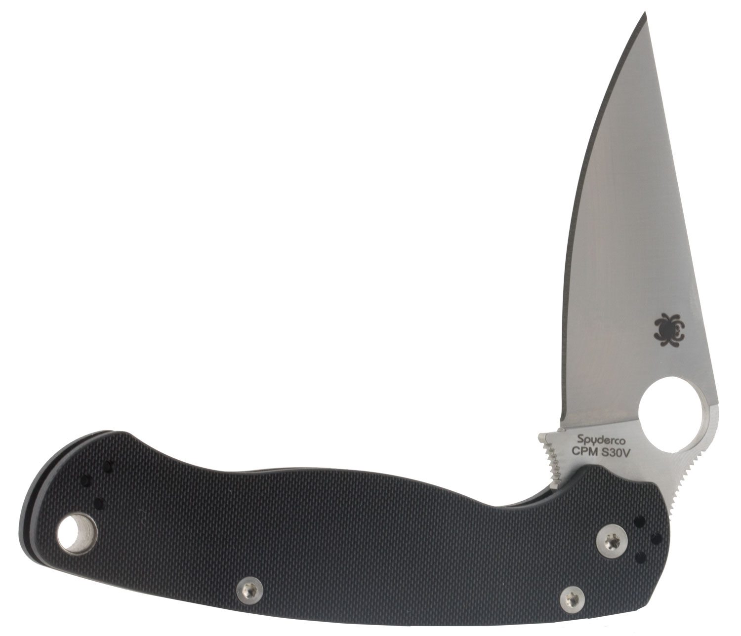 Spyderco C81GP2 Para Military 2 3.42" Folding Drop Point Plain CPM S45VN SS Blade Black G10 Handle Includes Pocket Clip