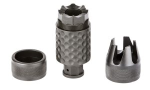 Spikes Tactical SAKB0200 Barking Spider2 Muzzle Brake Black Nitride 4140 Chromoly Steel with 5/8"-24 tpi Threads, 3.75" OAL & 1.40" Diameter for 30 Cal