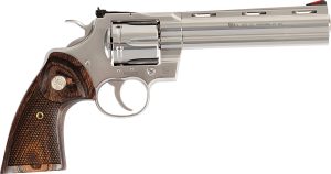 Colt Mfg PYTHONSP6WTS Python  38 Special/357 Mag 6 Shot 6" Stainless Vent Recessed Target/Vent Rib Barrel, Cylinder & Frame, Walnut w/Colt Medallion Grip