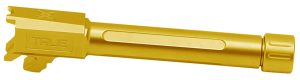 True Precision Inc TPSHCPBXTG Springfield 9mm Luger 3.70" Threaded Gold TiN Stainless Steel, Fits Springfield Hellcat Pro
