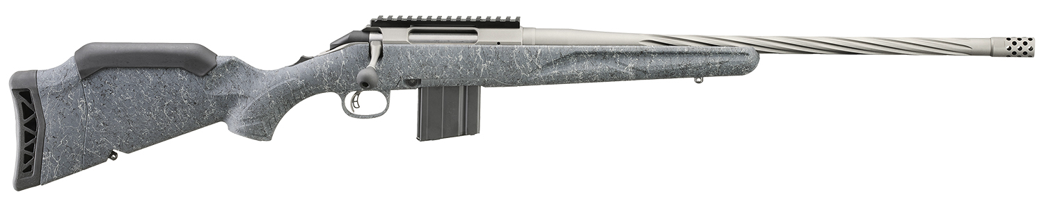 Ruger 46911 American II Full Size 6.5 Grendel 10+1 20" Cobalt Cerakote Spiral Fluted Threaded Barrel & Alloy Steel Receiver w/Picatinny Rail, Gray Splatter Adj LOP Synthetic Stock
