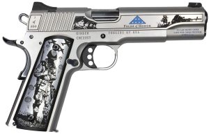 Cnc Firearms CNCFOLDSHONOR Folds Of Honor  Limited Edition 45 ACP 7+1 5" Match Grade Barrel, Engraved/Serrated Stainless Steel Slide, Stainless Steel Frame w/Beavertail, Scenic Aluminum Grip