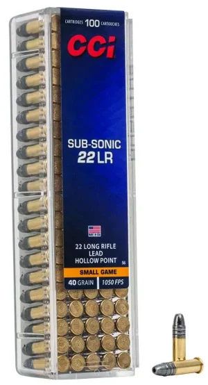 CCI 22 LR SUB-SONIC 40GR HP 100 RD/BX 50 BX/CS