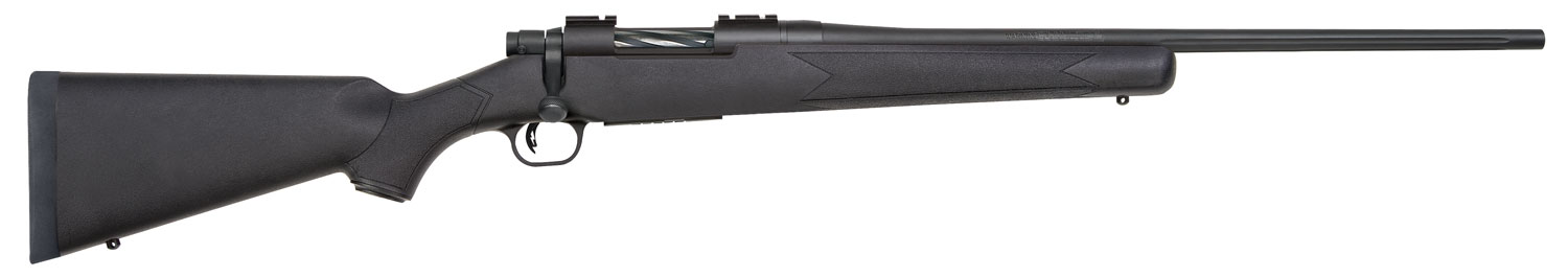 Mossberg 27909 Patriot Full Size 6.5 Creedmoor 5+1 22" Matte Blued Fluted Barrel, Matte Blued Stainless Steel Receiver Drilled & Tapped, Black Fixed Synthetic Stock, Right Hand