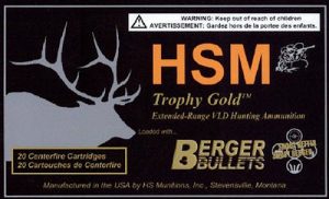 HSM 338WM300OTM Trophy Gold Extended Range 338 Win Mag 300 gr Berger Hybrid Tactical Open Tip Match 20 Per Box/ 20 Case