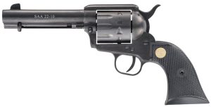 Chiappa Firearms CF340155 SAA 1873 Medium Frame 22 LR 10 Shot, 4.75" Blued Steel Barrel, Blued Steel Frame, Blued Cylinder, Black Plastic Grip, Exposed Hammer