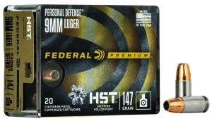 FEDERAL 9MM LUGER 147GR HST JHP 20 RD/BX 10 BX/CS