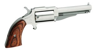 North American Arms 18603 1860 The Earl Small Frame 22 WMR 5 Shot 3" Stainless Steel Barrel, Frame & Cylinder, Rosewood Boot Grip, Exposed Hammer