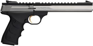 Browning 051508490 Buck Mark Contour 22 LR 10+1 7.25" Contoured Barrel, Matte Stainless Serrated Steel Optic Ready Slide, Matte Black Aluminum Frame, Finger Grooved Black Ultragrip RX Grip