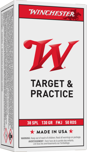 WINCHESTER 38SPL 130GR FMJ 50RD BX 500RD CASE