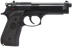 Beretta USA J92M9A0CA M9 *CA Compliant Full Size Frame 9mm Luger 10+1, 4.90" Steel Barrel, Black Bruniton Serrated Steel Slide & Aluminum Frame w/Beavertail, Ambidextrous