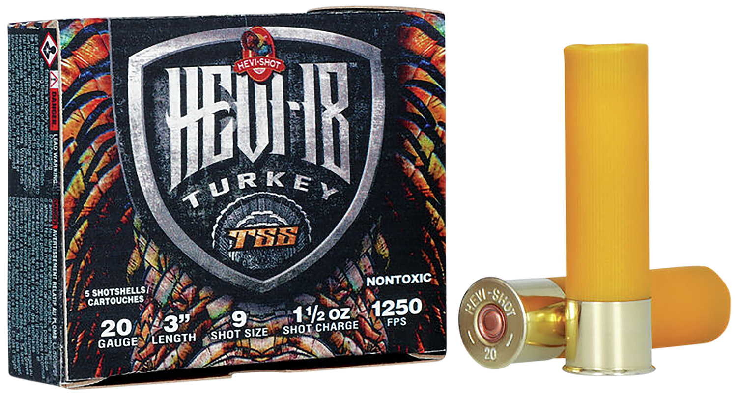 HEVI-Shot HS7009 HEVI-18 TSS Turkey 20Gauge 3" 1 1/2oz Tungsten 9Shot 5 Per Box/10 Case