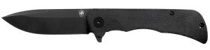 Templar Knife PFMBK321 Paladin 3.27" Folding Drop Point Plain Black Powder Coated D2 Steel Blade, 4.40" Black Micarta Handle