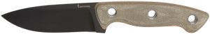 Browning 3220508B Desolation  Small 3.75" Fixed Modified Drop Point Plain Black Powder Coated 440C SS Blade, Tan Micarta Laminate Handle