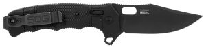 S.O.G SOG12211357 Seal XR 3.90" Folding Clip Point Plain Black MagnaCut Blade, Black Textured GRN/Titanium Handle