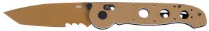 CRKT M16-14XD M16 14XD 3.97" Folding Tanto Part Serrated FDE TiNi 1.4116 SS Blade, FDE G10 Handle