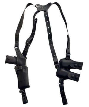 1791 Gunleather NSS2.1SBLVR  Optic Ready Shoulder Vertical Black Fits Glock 17 Right Hand