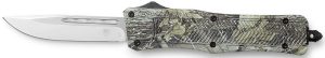 CobraTec Knives MWDCTK1MDNS CTK-1 American Flag Medium 3" OTF Drop Point Plain D2 Steel Blade, 5" Woodland Camo Aluminum Alloy Handle